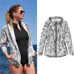 ATHLETA Riptide Silver Bells Tie Dye Catalina UPF Lightweight Jacket-S